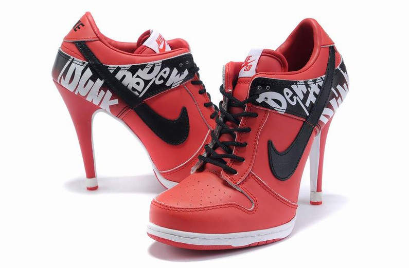 nike chaussure a talon femme, Talon Nike Dunk Bas Femme Rouge Noir Blanc,air jordan 7,des prix incroyables